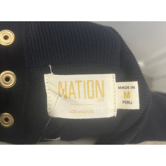 NWT Nation Black High Neck Sweatshirt with Back Cut Out  Sz M - Picture 3 of 7